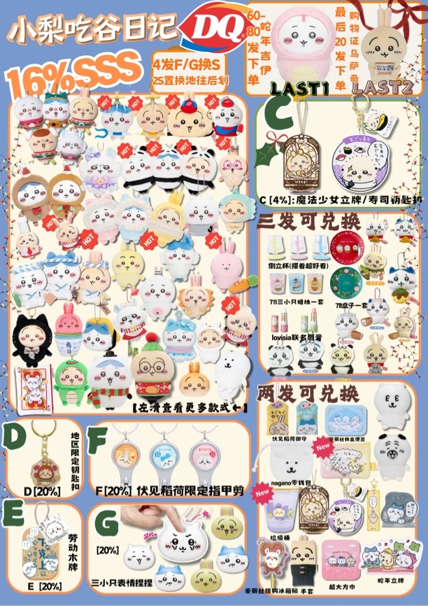 CHIIKAWA扭蛋 双LAST！蛇年!购物证乌萨奇!讨伐失败!