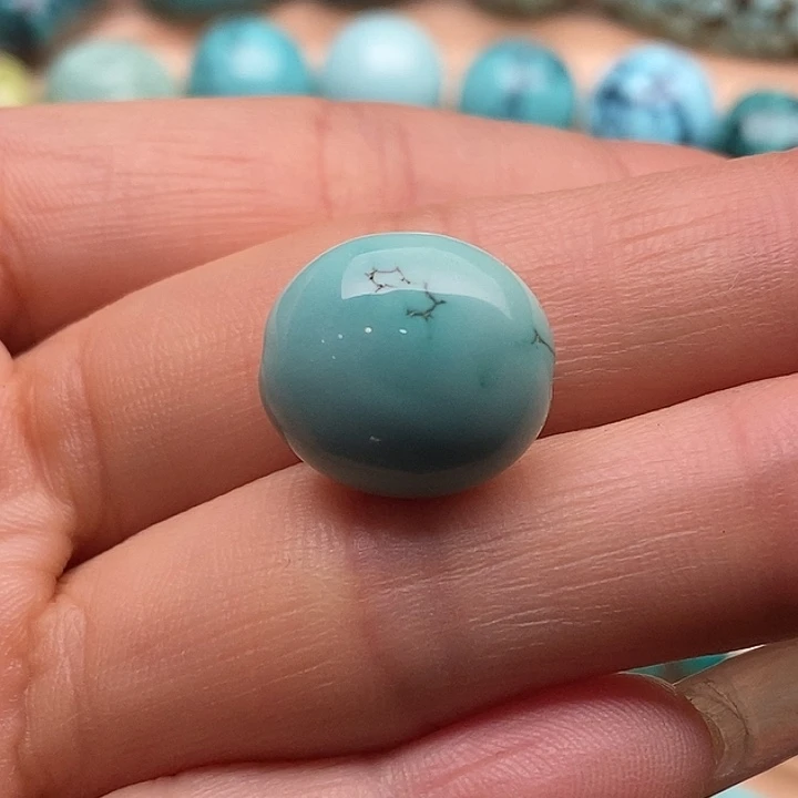 绿松石未镶嵌湖北原矿高瓷无优化绿松石