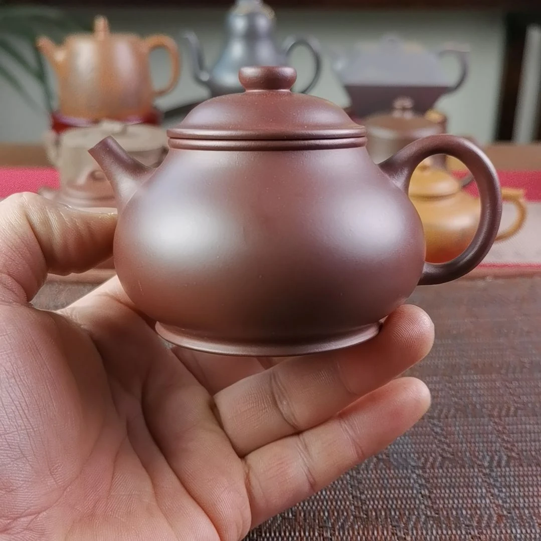 紫砂茶壶龙血砂潘壶200CC徐敏