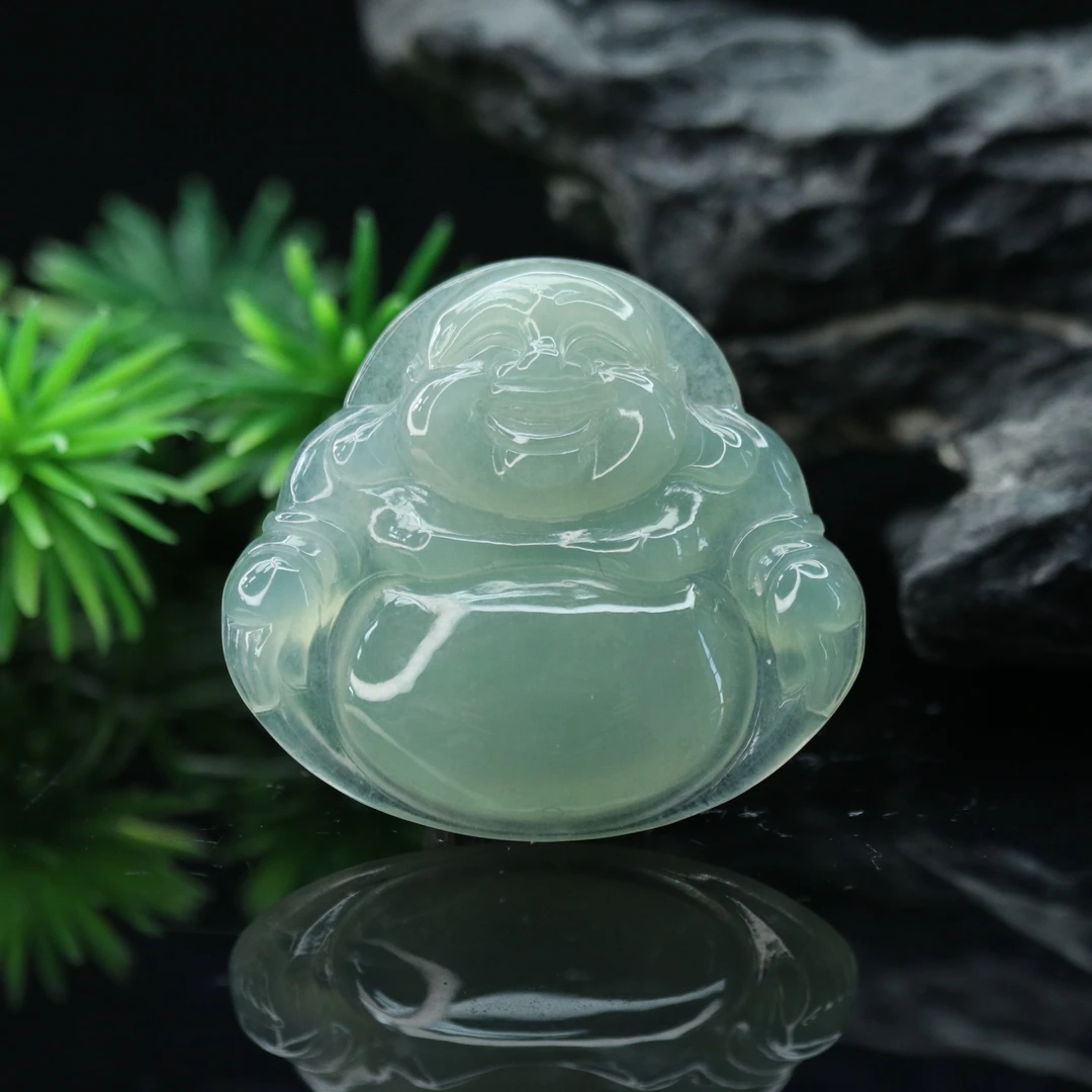 FC36天然缅甸翡翠A货冰佛公/900209/保利厦门拍卖