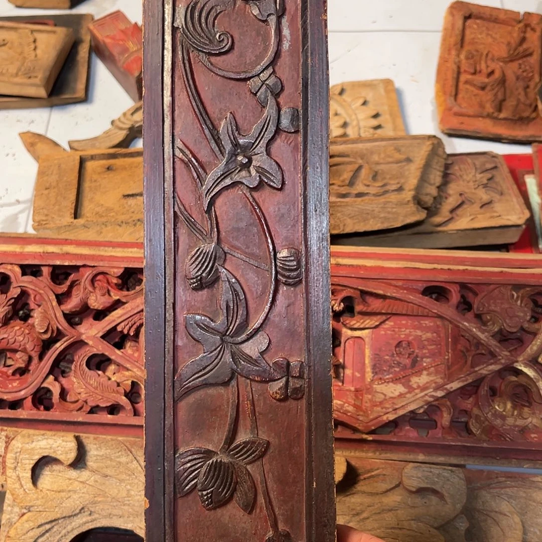 香樟木小*老木雕老花板