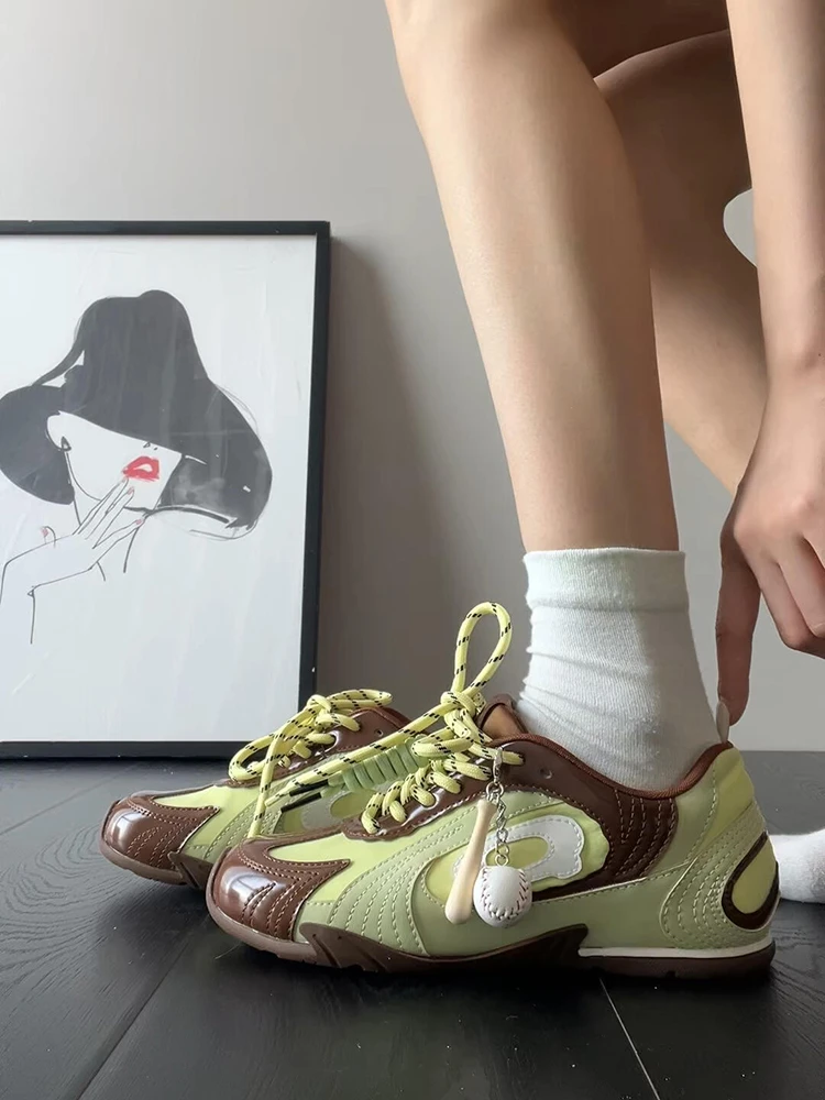 小众赛车鞋内增高德训鞋子女2025新款爆款网面透气休闲轻便运动鞋