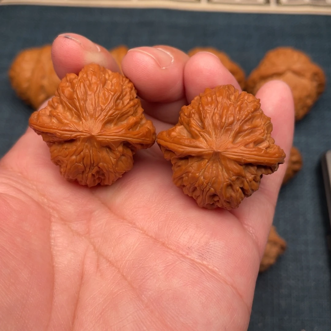 把件文玩核桃红皮正磨35