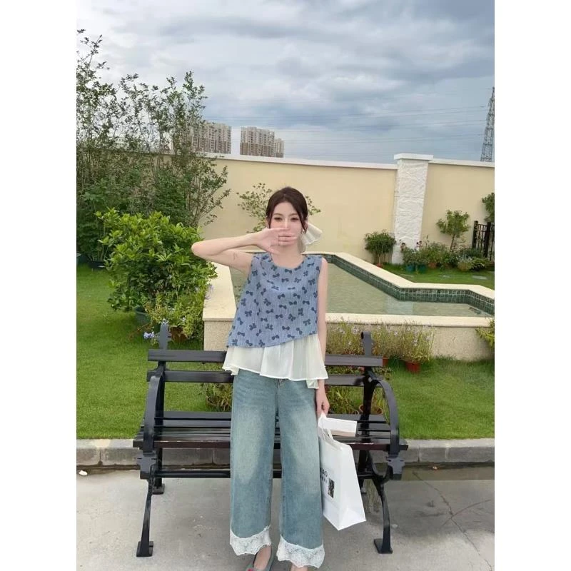 设计感不对称圆领蝴蝶衬衫T恤夏季气质休闲轻熟风宽松感#812-1