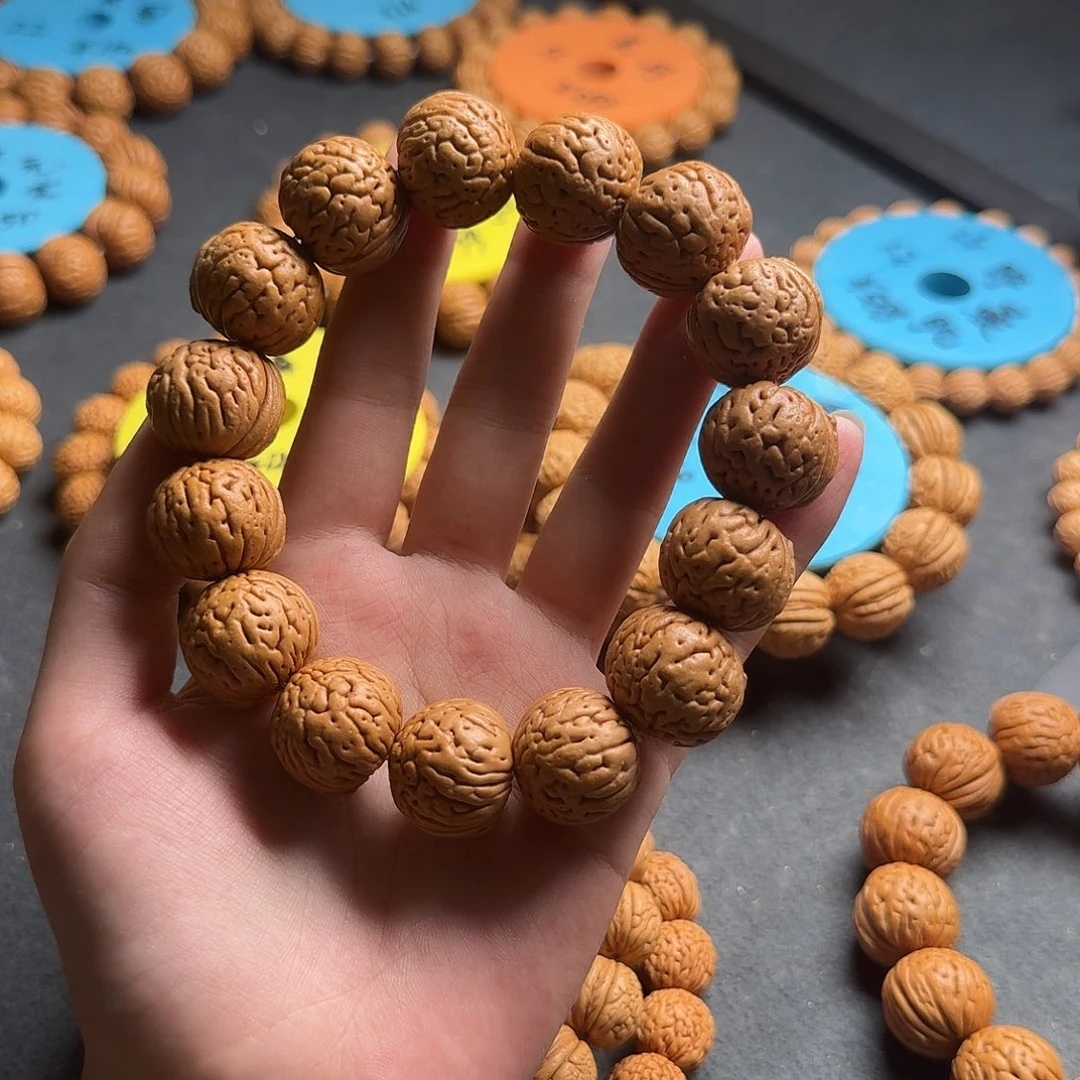 马***r木质类肉文元宝桃核手串
