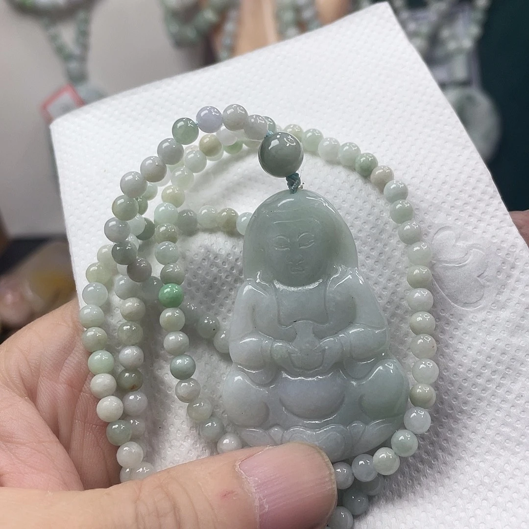 翡翠未镶嵌颈饰毛衣链