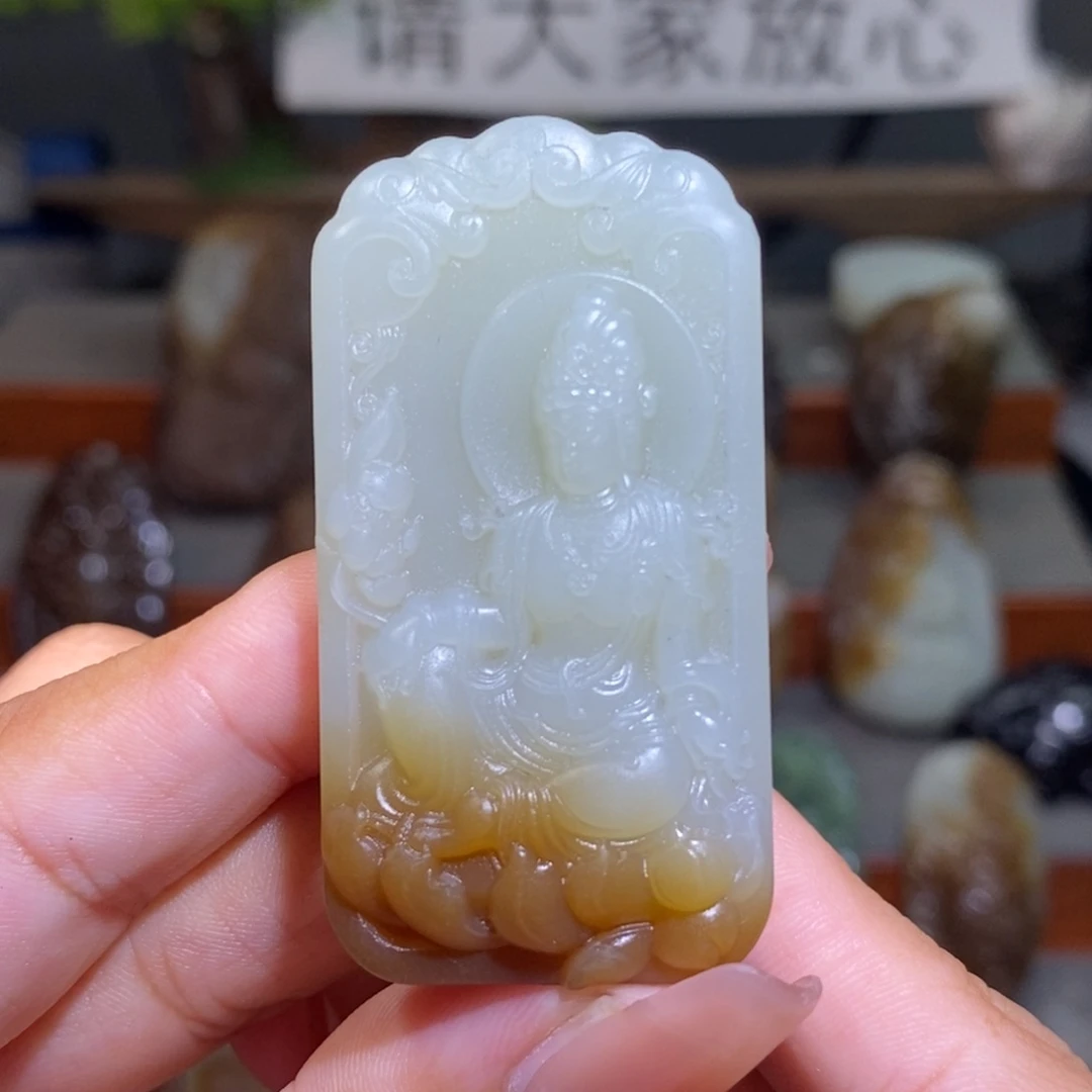 定制和田玉且末糖观音