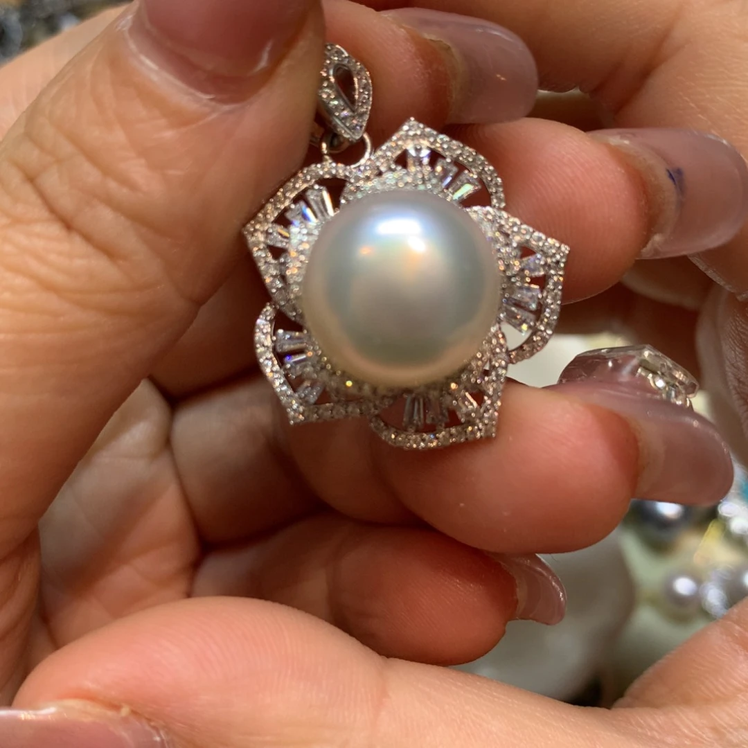 海水珍珠颈饰银S925镶嵌