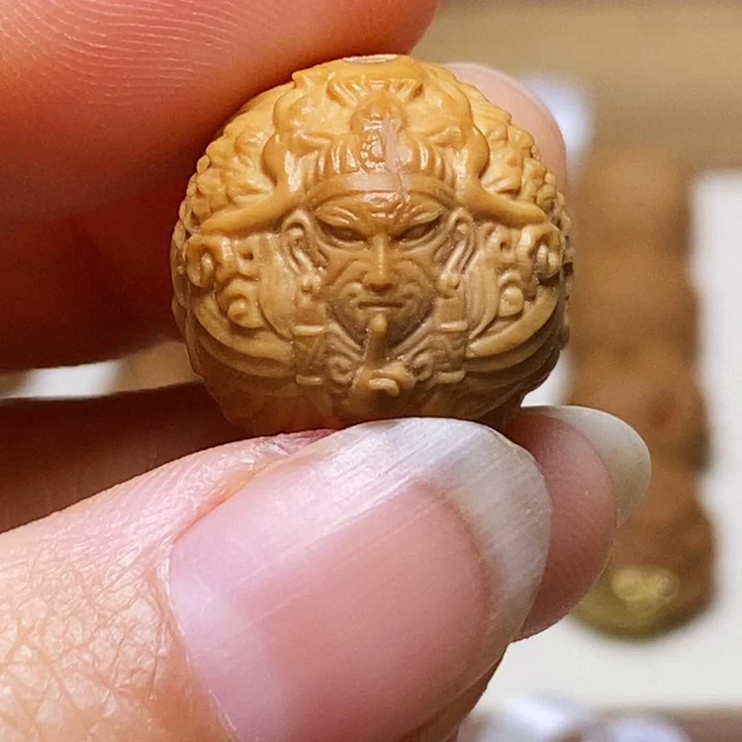 核桃把件白鹤童子17左右猴头核桃