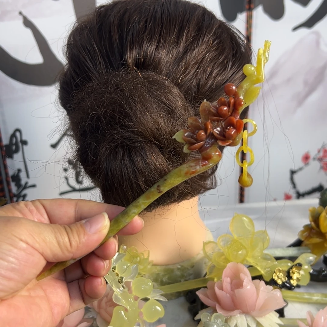 蛇纹石玉未镶嵌发饰