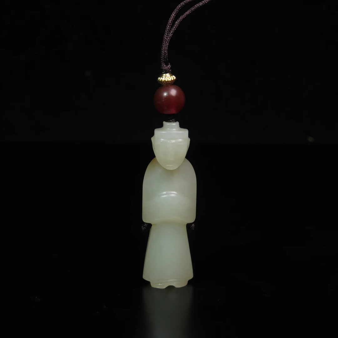 清代玉翁仲/MZ017704/和田玉/民族文物