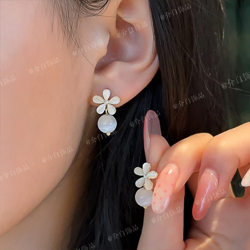铜合金耳饰 法式耳钉耳环精致日韩可爱风复古女小众温柔风轻奢