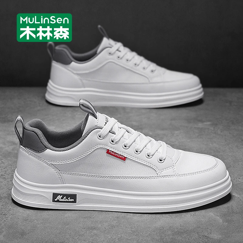 木林森板鞋男2025新款秋季休闲小白鞋男运动百搭网面透气百搭男鞋