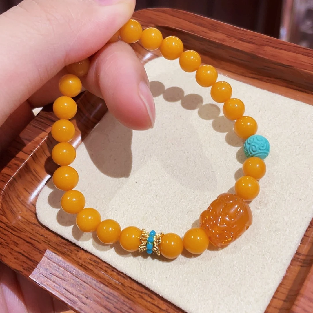 未镶嵌蜜蜡手链手串