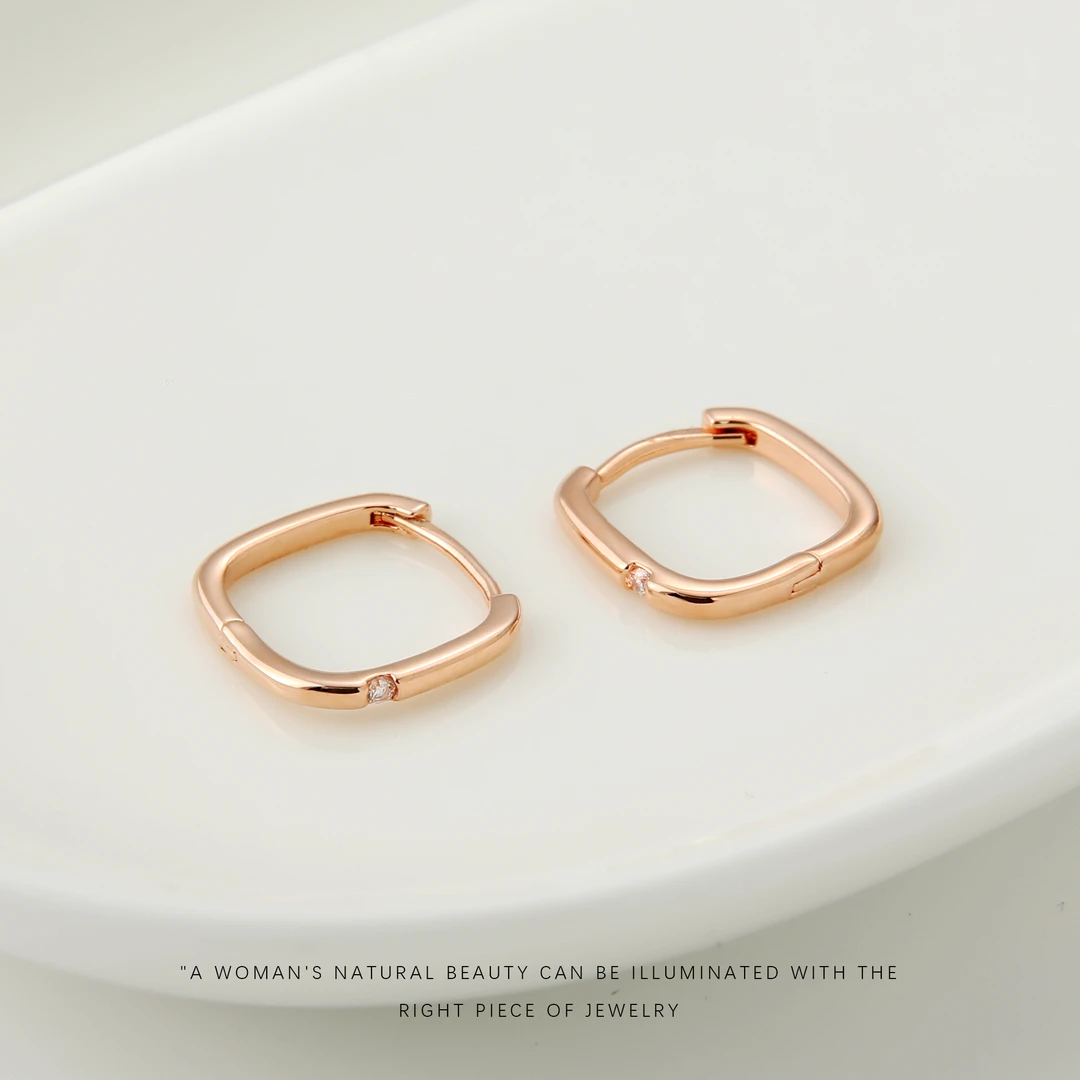 【通勤】气质百搭小众简约精致素圈耳环A853