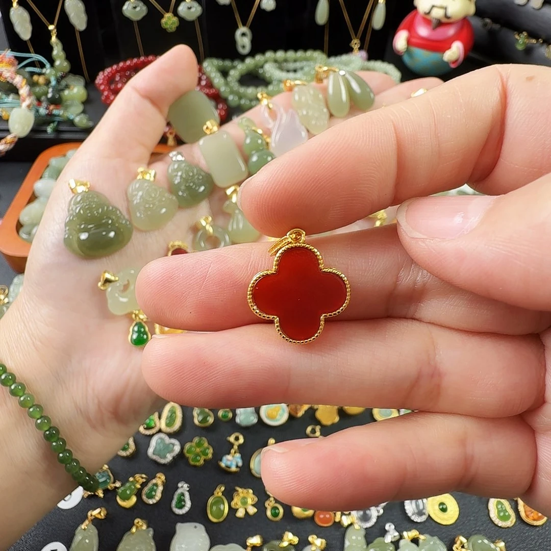 玛瑙/玉髓银S925镶嵌颈饰