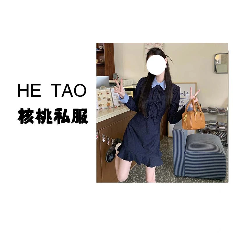 2025新款小个子小香风连衣裙女春季韩系高级感收腰a字短裙D0015