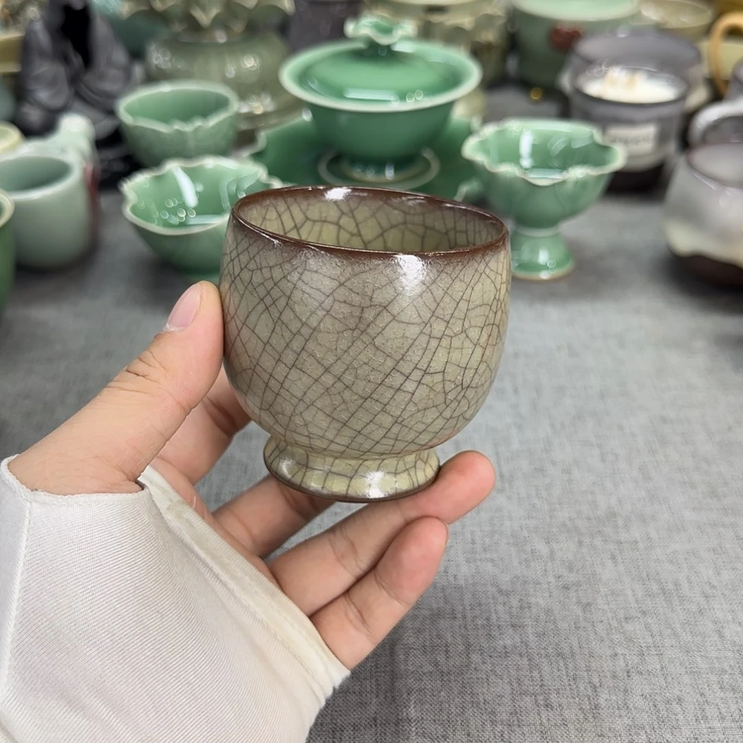 【茶器黄先生】传世哥窑手工杯