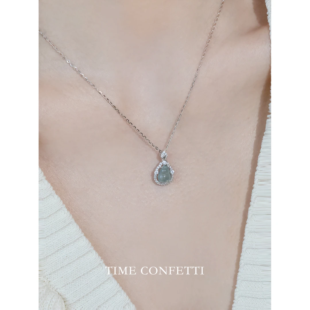 链子925银 镀铂【孙二娘】气质百搭简约葫芦吊坠项链TC 11063