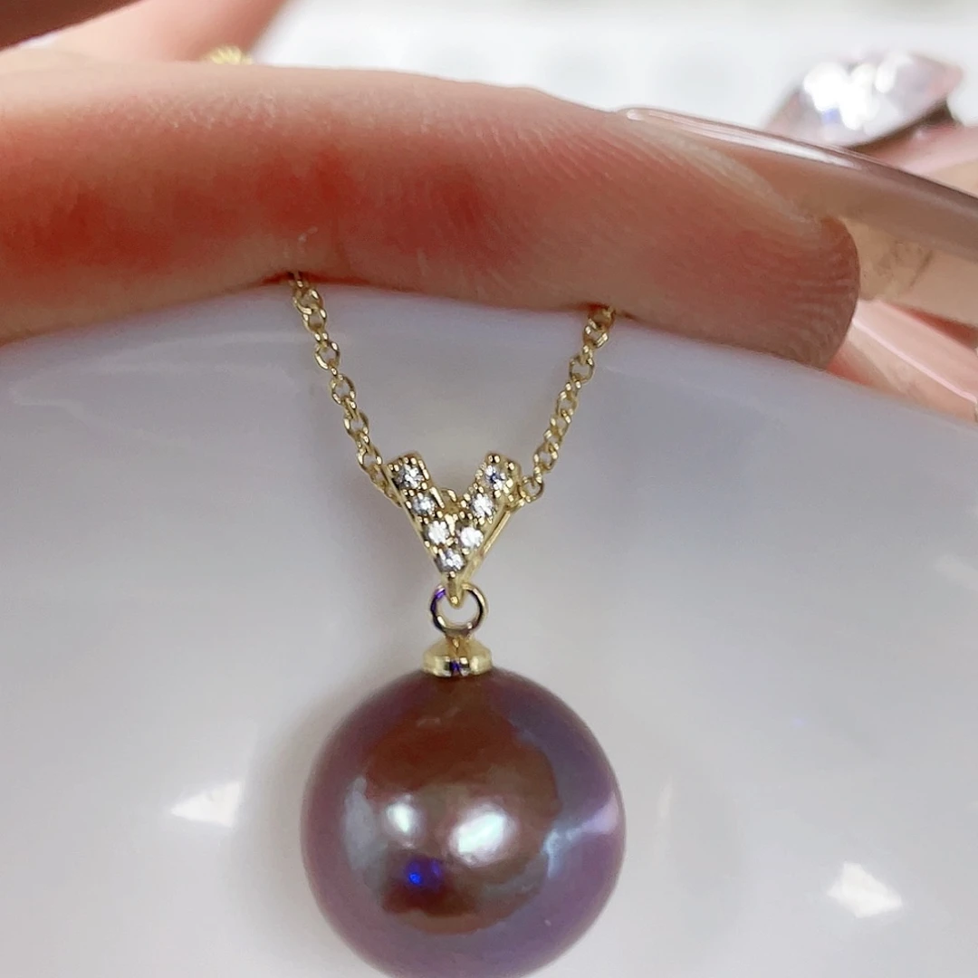 淡水珍珠颈饰18K金镶嵌