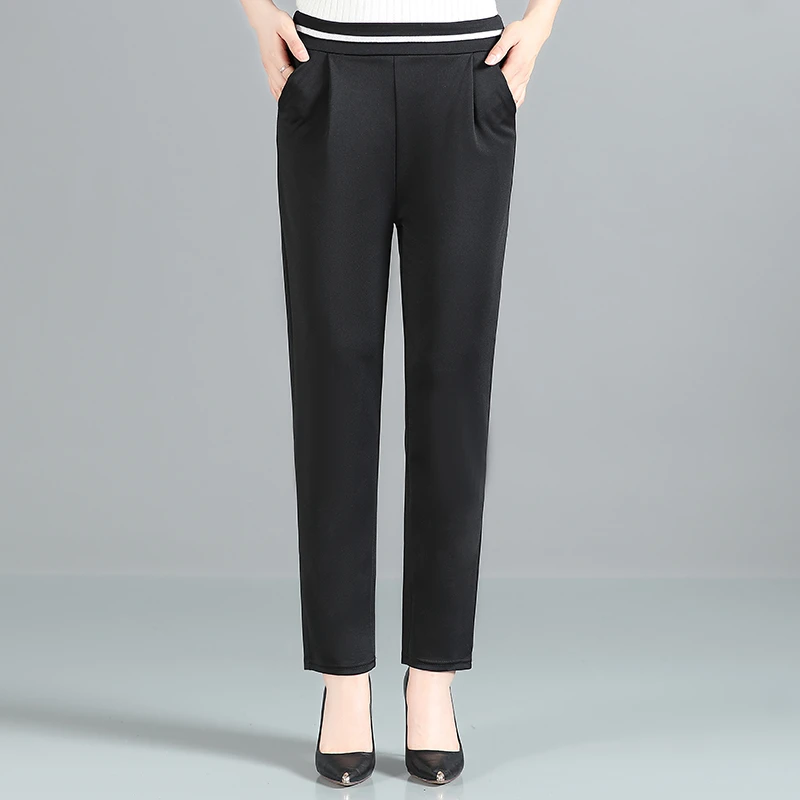 冰丝裤女2025夏季薄款休闲裤中老年裤子妈妈长裤九分裤时尚直筒裤