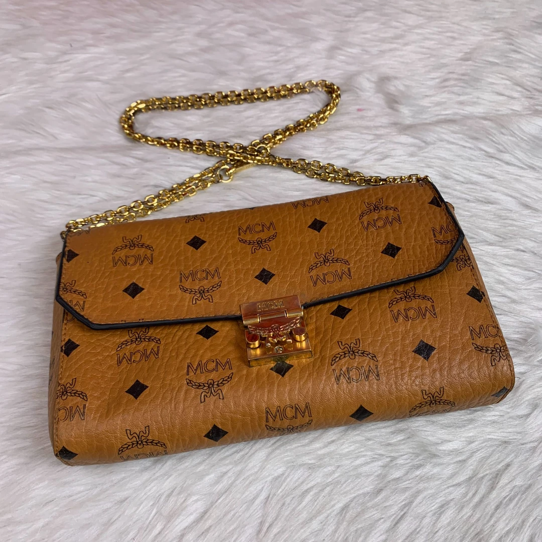 95新 MCM 干邑色信封包/BB08630034/0034