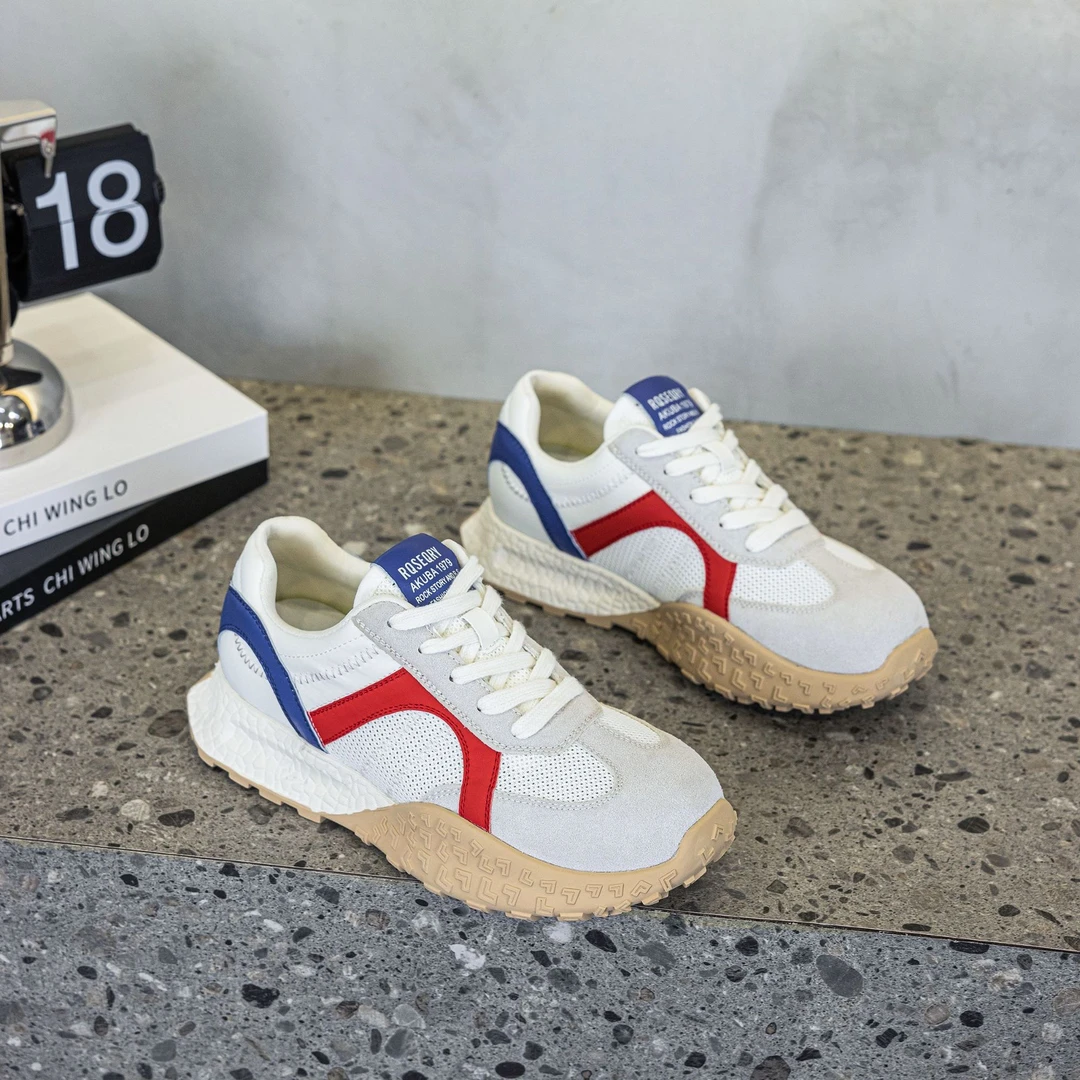 SHEMUGE夏季新款百搭厚底网面透气德训鞋多巴胺潮流增高阿甘鞋女