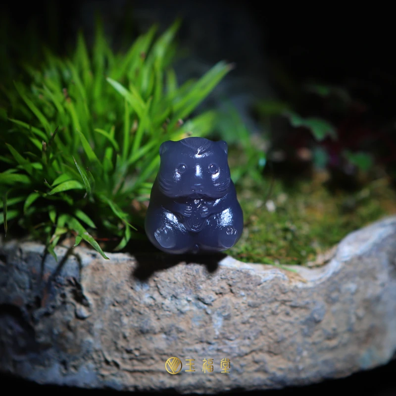 【萌宠】玉福堂 | 和田玉烟紫玉坠 | 鼠来宝