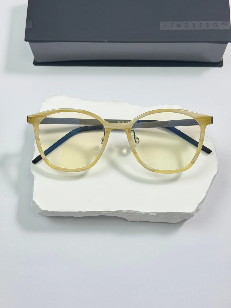 林德仿牛角板材纯钛眼镜框防蓝光男士近视镜时尚百搭复古超轻大框