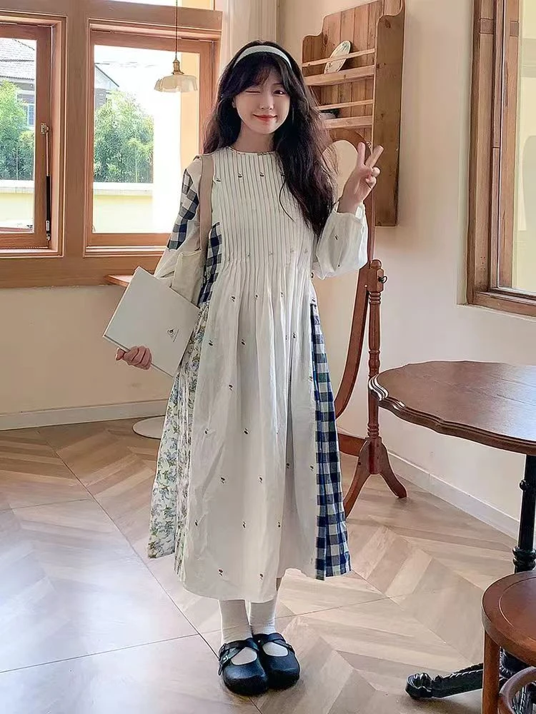 【碎花拼接】25夏季新款时尚小清新碎花拼接宽松连衣裙.K50706a