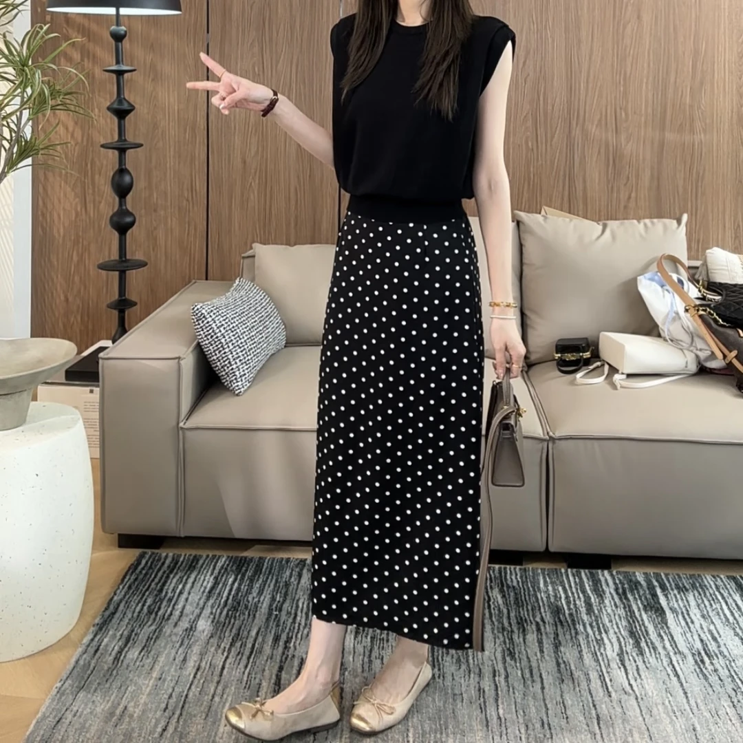 夏季波点垂感薄款通勤夏季半裙显瘦包臀裙高腰半身裙百搭