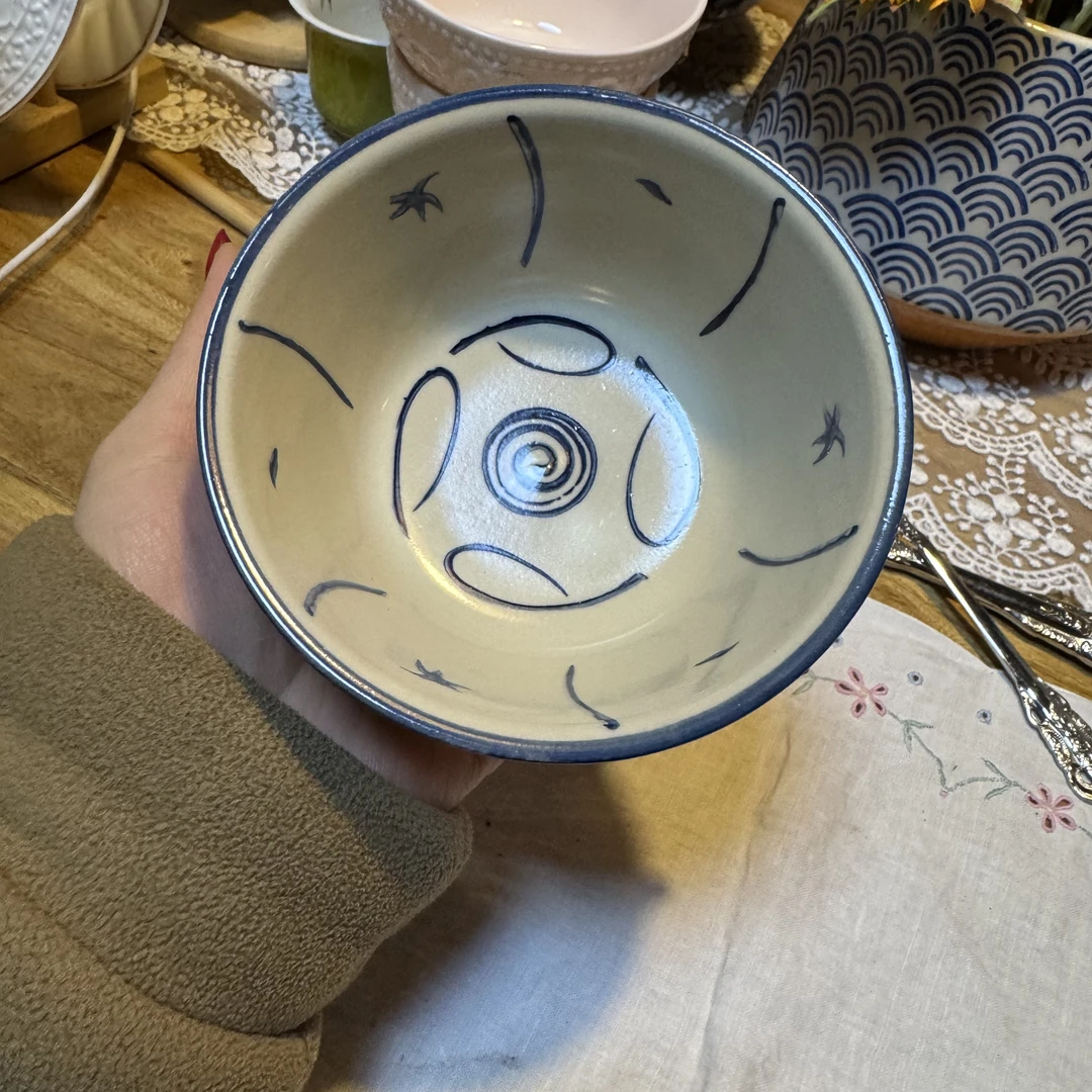 高温陶瓷手绘饭碗微瑕发10个