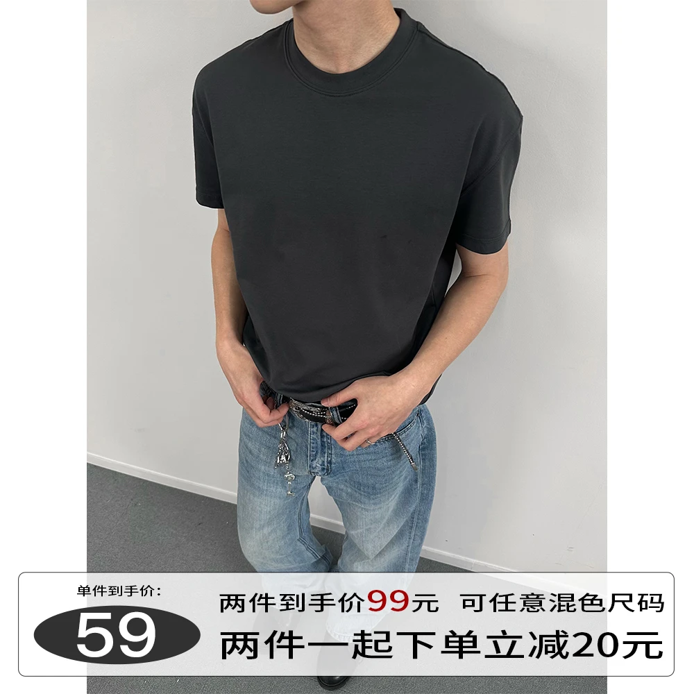 【EME口粮T恤】【两件更优惠】垂感"索罗娜"凉感面料纯色抗皱正肩短袖