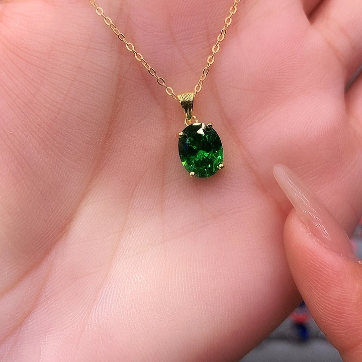 透辉石吊坠银S925镶嵌