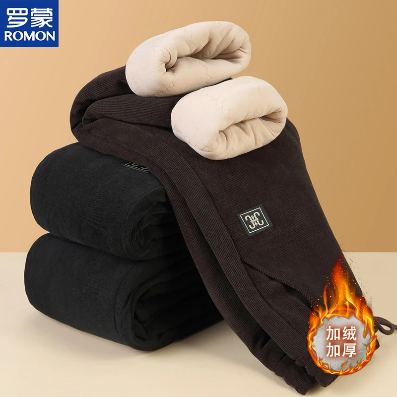 罗蒙妈妈装加绒加厚棉裤中老年女士冬季新款裤子奶奶冬天保暖绒裤