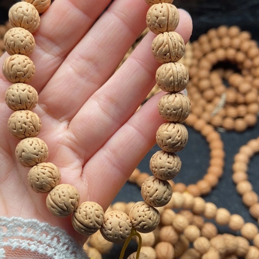 面***香野生桃核手串奶油核11尺