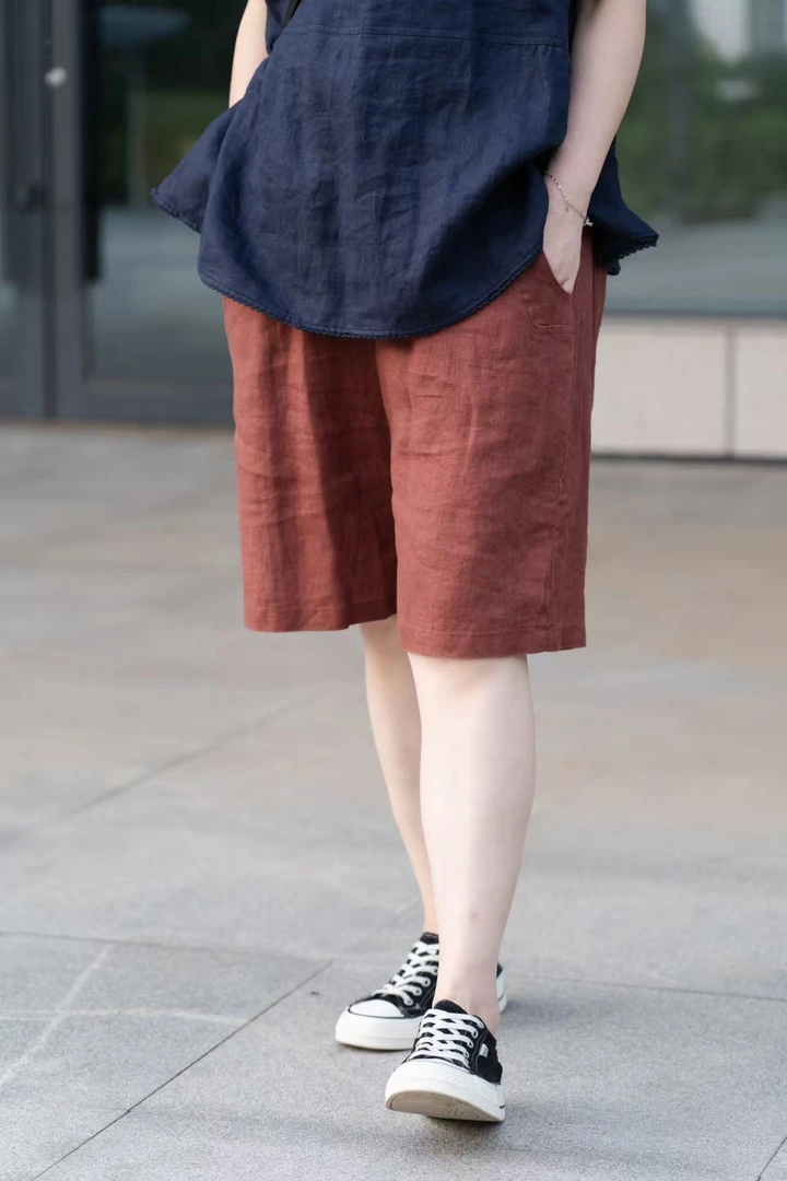 7532【燕子优选】夏季新款亚麻短裤