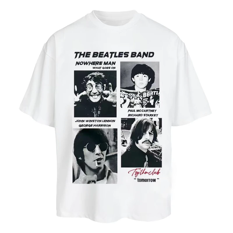 FEIFAN「复古乐队」潮流休闲百搭直喷印花宽松圆领T恤cleanfit短袖