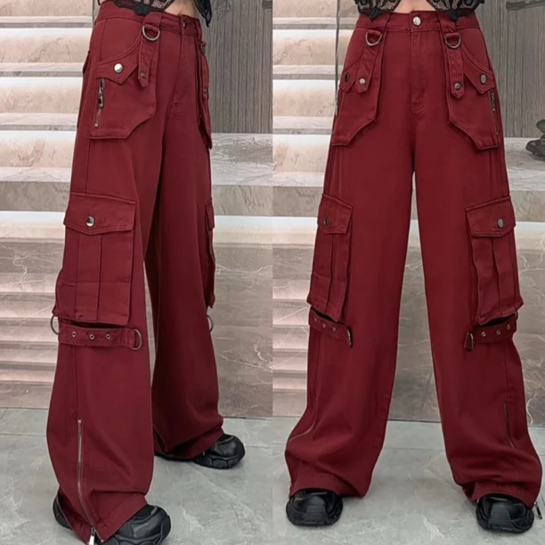阿珍服饰店 新款时尚百搭工装牛仔裤#0056