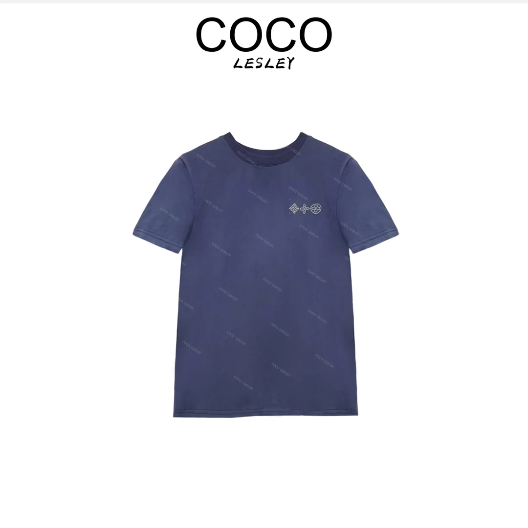 【菲姐】短袖衫2025春新款休闲简约舒适纯色T恤50356