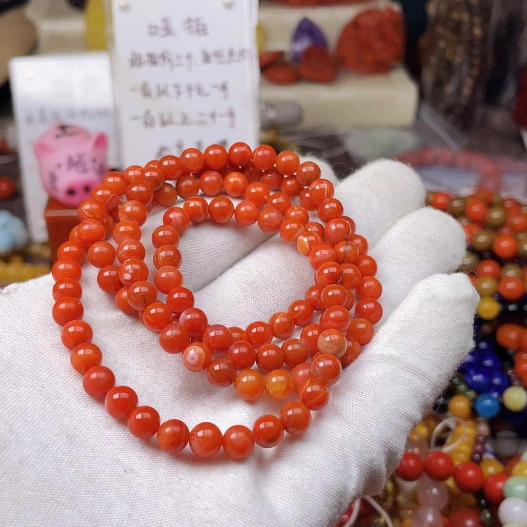 玛瑙/玉髓手链合金哆***嗦45557