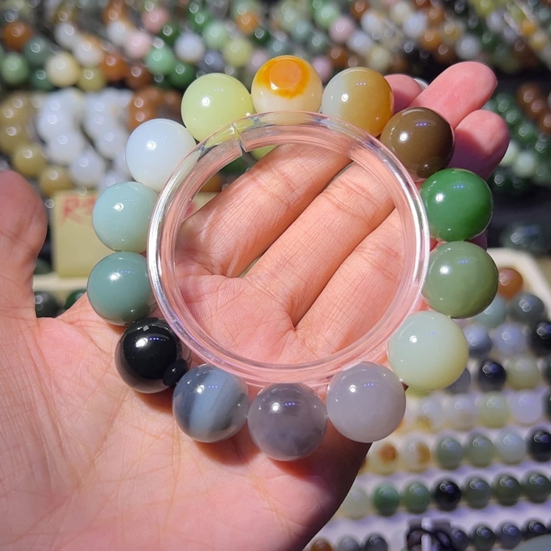 【闪购商品】未镶嵌和田玉珠宝奇石新疆和田多宝手串16mm