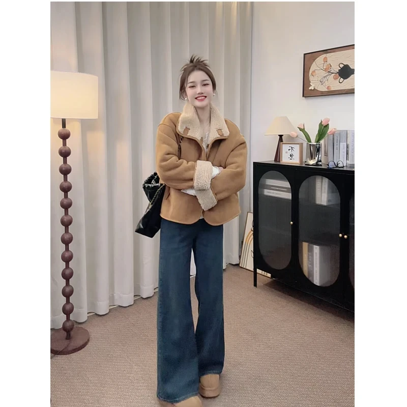 两面穿皮毛一体短外套女小个子冬 李高级感