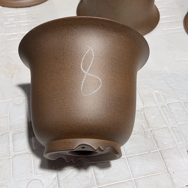 紫砂花盆柴烧新款金钟8 号