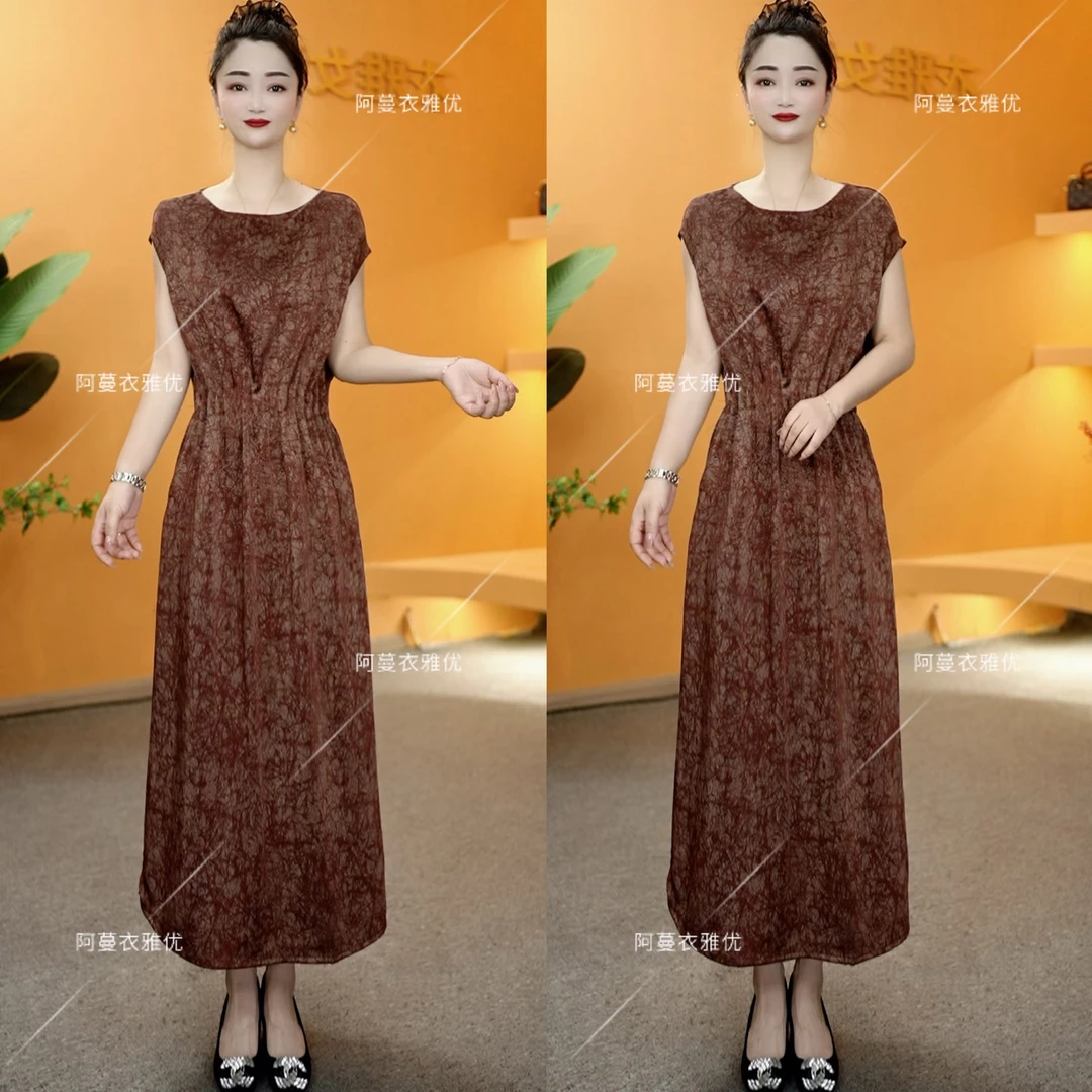 【衣雅严选】8167-1866#夏季新款重磅高定桑丝缎气质显瘦连衣裙
