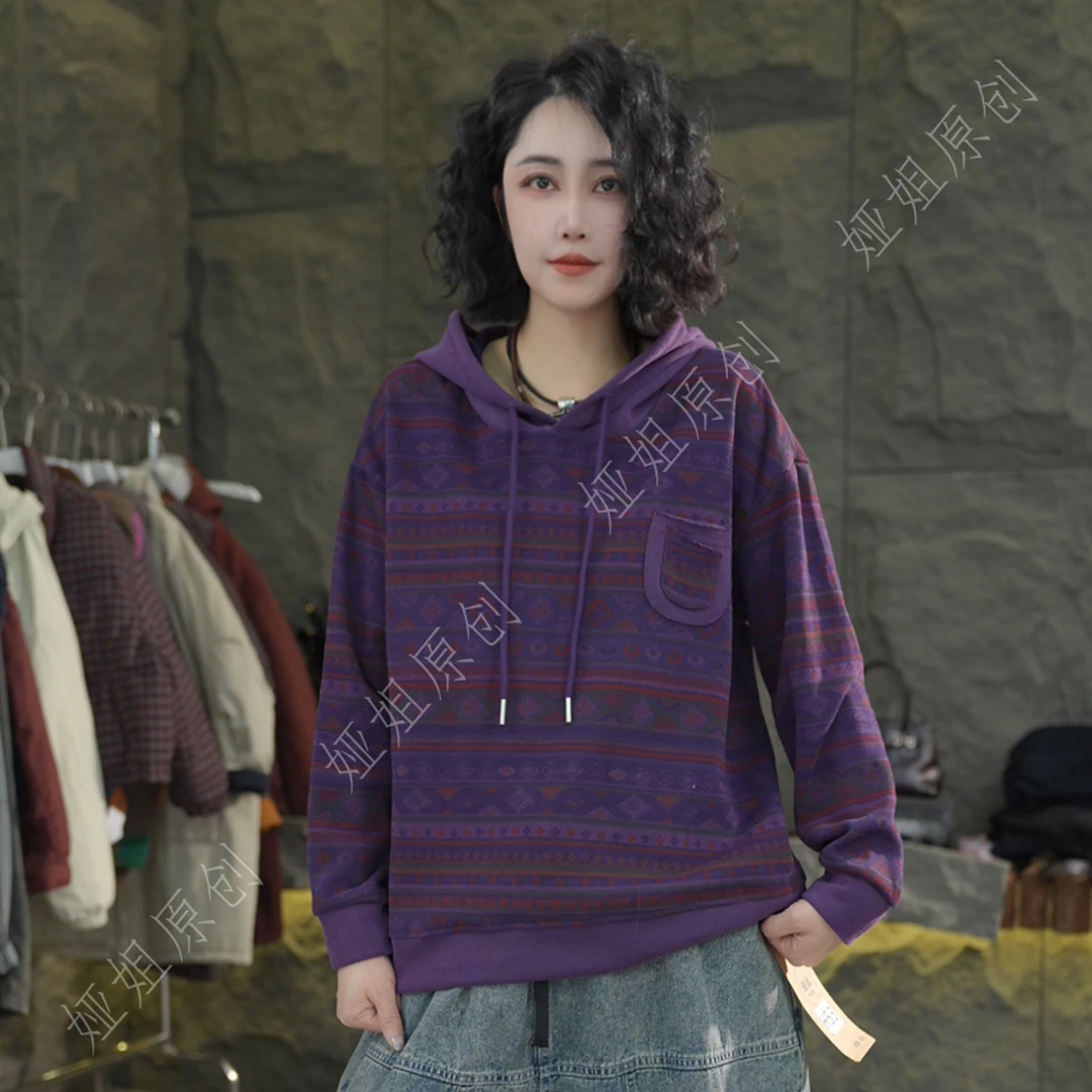 H53 春季新款连帽卫衣慵懒风卫衣女宽松休闲长袖大版春秋帽衫