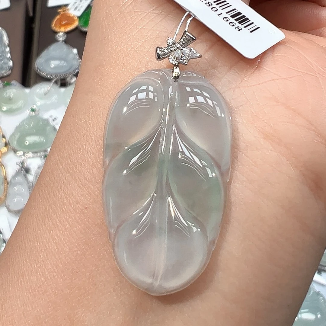 翡翠18K金镶嵌吊坠(不含链)1668