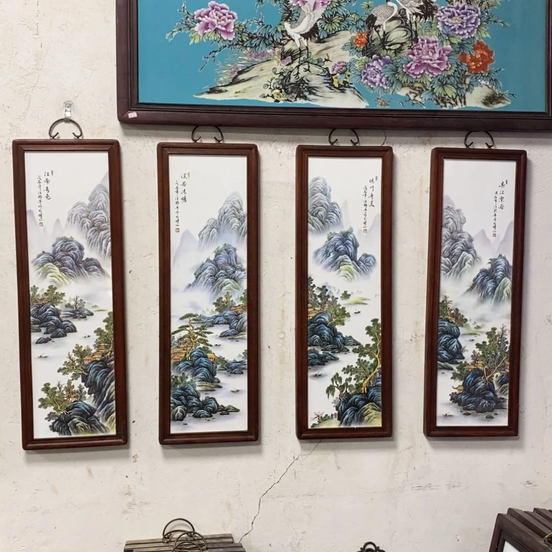 瓷片80*28*4景德镇瓷板画柴窑烧制