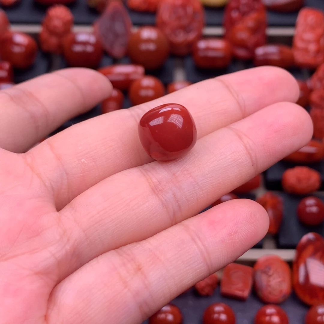 南红玛瑙未镶嵌原矿老型单珠13mmm