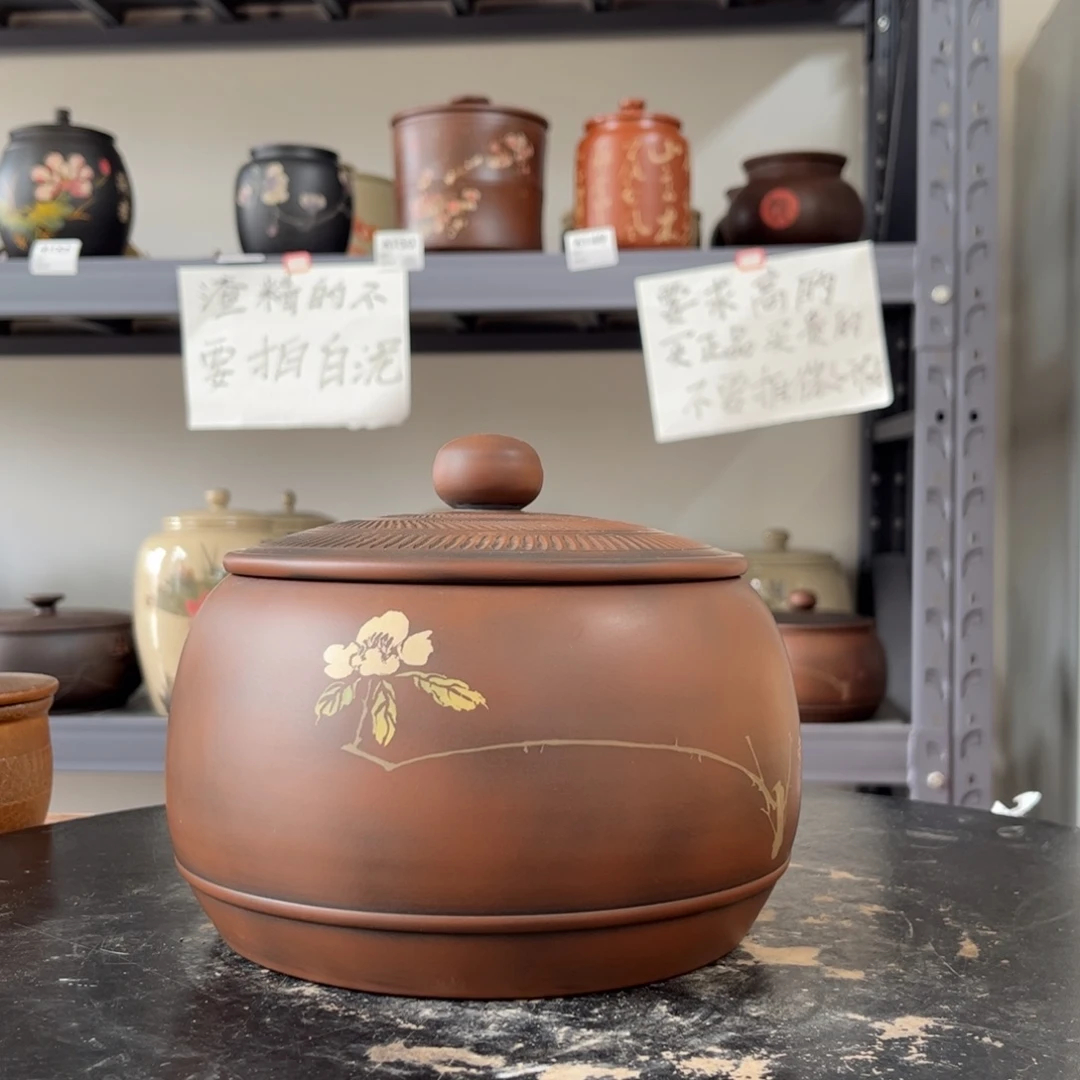 红泥哑光存茶罐醒茶罐38